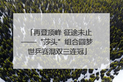 再登顶峰 征途未止——“莎头”组合圆梦世乒赛混双三连冠