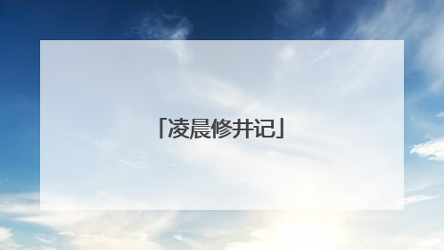 凌晨修井记