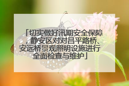 切实做好汛期安全保障，静安区对对昌平路桥、安远桥景观照明设施进行全面检查与维护