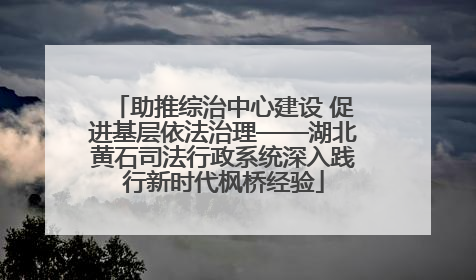 助推综治中心建设 促进基层依法治理——湖北黄石司法行政系统深入践行新时代枫桥经验