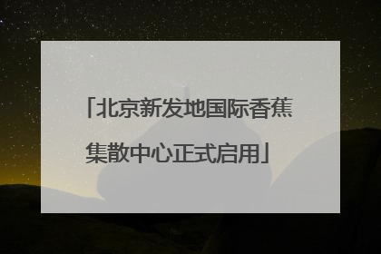 北京新发地国际香蕉集散中心正式启用