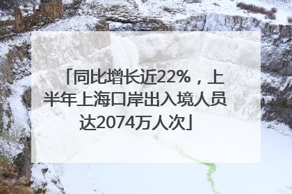 同比增长近22%，上半年上海口岸出入境人员达2074万人次