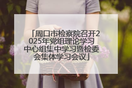 周口市检察院召开2025年党组理论学习中心组集中学习暨检委会集体学习会议