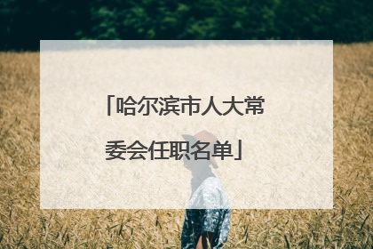 哈尔滨市人大常委会任职名单