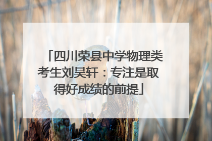 四川荣县中学物理类考生刘昊轩：专注是取得好成绩的前提