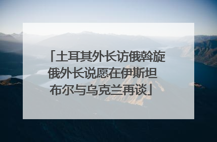 土耳其外长访俄斡旋 俄外长说愿在伊斯坦布尔与乌克兰再谈