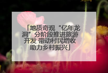 地质奇观“亿年龙洞”分阶段推进旅游开发 带动村民增收助力乡村振兴
