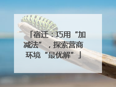 宿迁：巧用“加减法”，探索营商环境“最优解”