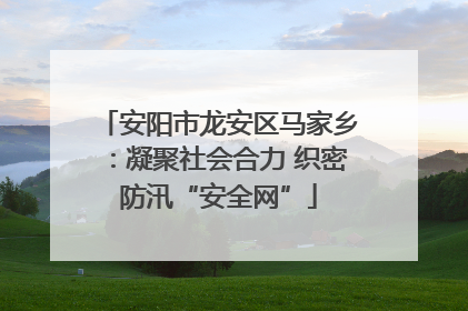 安阳市龙安区马家乡：凝聚社会合力 织密防汛“安全网”