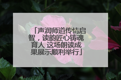 声润师道传情启智，读韵匠心铸魂育人 这场朗读成果展示顺利举行