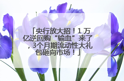 央行放大招！1 万亿逆回购“输血”来了，3个月期流动性大礼包砸向市场！