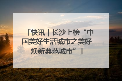 快讯｜长沙上榜“中国美好生活城市之美好焕新典范城市”