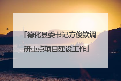德化县委书记方俊钦调研重点项目建设工作