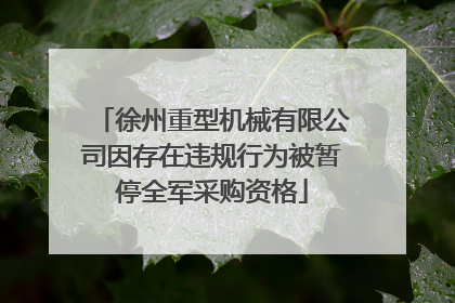 徐州重型机械有限公司因存在违规行为被暂停全军采购资格