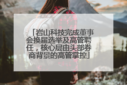 岩山科技完成董事会换届选举及高管聘任，核心层由头部券商背景的高管掌控