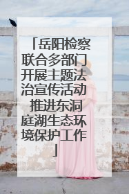 岳阳检察联合多部门开展主题法治宣传活动 推进东洞庭湖生态环境保护工作