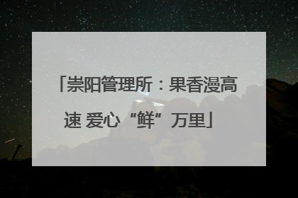 崇阳管理所：果香漫高速 爱心“鲜”万里