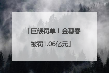 巨额罚单！金穗春被罚1.06亿元
