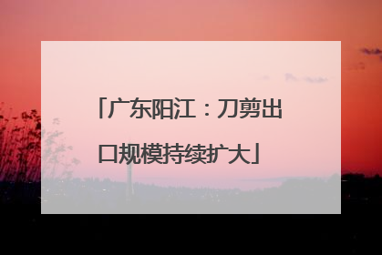 广东阳江：刀剪出口规模持续扩大