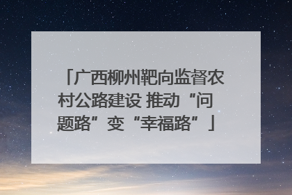 广西柳州靶向监督农村公路建设 推动“问题路”变“幸福路”