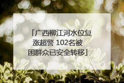 广西柳江河水位复涨超警 102名被困群众已安全转移