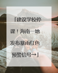建议学校停课！海南一地发布暴雨红色预警信号→