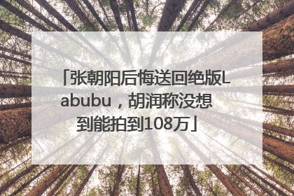 张朝阳后悔送回绝版Labubu，胡润称没想到能拍到108万