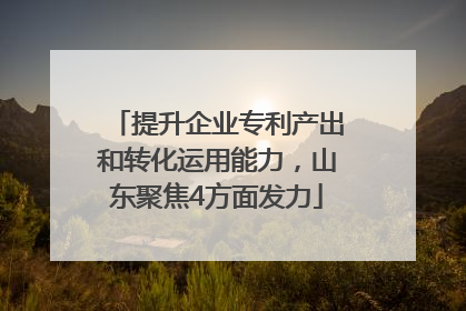 提升企业专利产出和转化运用能力，山东聚焦4方面发力