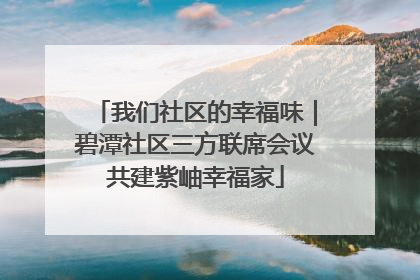 我们社区的幸福味｜碧潭社区三方联席会议共建紫岫幸福家