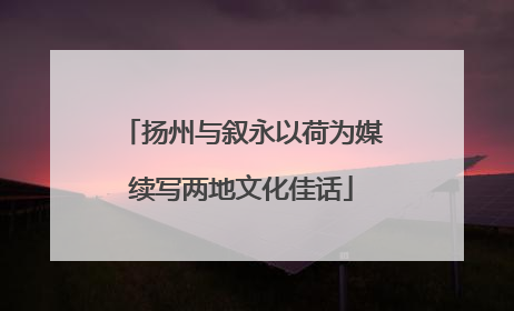 扬州与叙永以荷为媒续写两地文化佳话