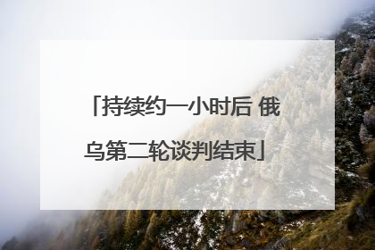 持续约一小时后 俄乌第二轮谈判结束