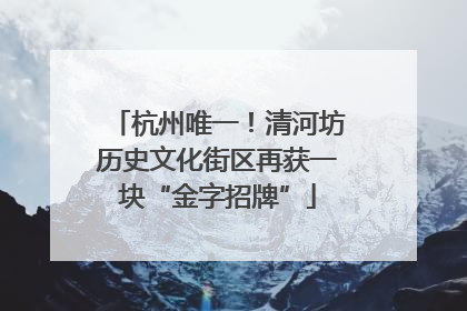 杭州唯一！清河坊历史文化街区再获一块“金字招牌”