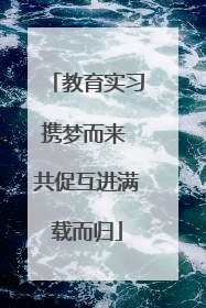 教育实习携梦而来 共促互进满载而归