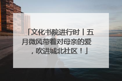 文化书院进行时丨五月微风带着对母亲的爱，吹进城北社区！