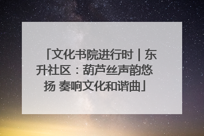 文化书院进行时｜东升社区：葫芦丝声韵悠扬 奏响文化和谐曲