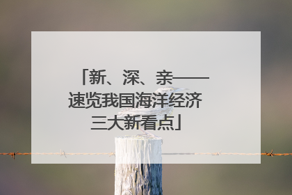 新、深、亲——速览我国海洋经济三大新看点