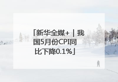 新华全媒+｜我国5月份CPI同比下降0.1%