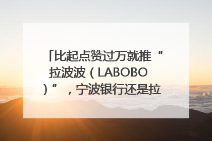 比起点赞过万就推“拉波波（LABOBO）”，宁波银行还是拉业绩吧｜财经辣评