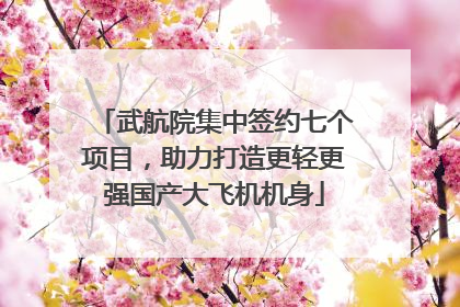 武航院集中签约七个项目，助力打造更轻更强国产大飞机机身