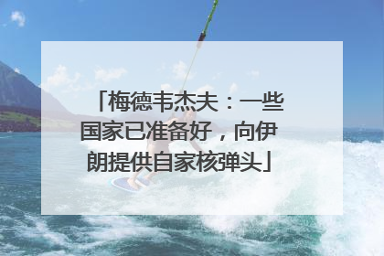 梅德韦杰夫：一些国家已准备好，向伊朗提供自家核弹头