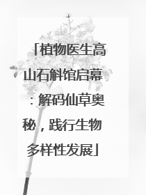 植物医生高山石斛馆启幕：解码仙草奥秘，践行生物多样性发展