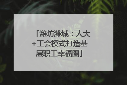 潍坊潍城：人大+工会模式打造基层职工幸福圈
