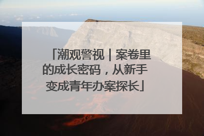 潮观警视｜案卷里的成长密码，从新手变成青年办案探长