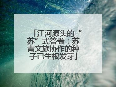 江河源头的“苏”式答卷：苏青文旅协作的种子已生根发芽