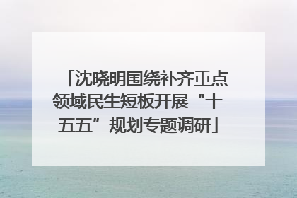 沈晓明围绕补齐重点领域民生短板开展“十五五”规划专题调研