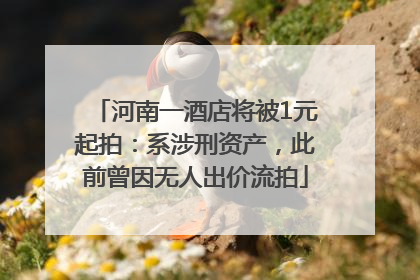 河南一酒店将被1元起拍：系涉刑资产，此前曾因无人出价流拍