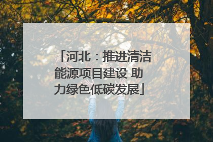 河北：推进清洁能源项目建设 助力绿色低碳发展