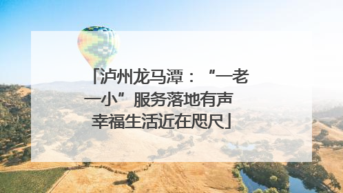 泸州龙马潭：“一老一小”服务落地有声 幸福生活近在咫尺