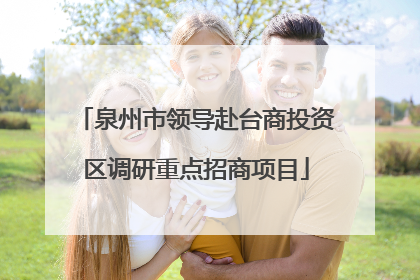 泉州市领导赴台商投资区调研重点招商项目