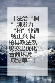 法治“桐”频发力 “柏”业锦绣正兴 桐柏县政法系统交出优化营商环境“成绩单”